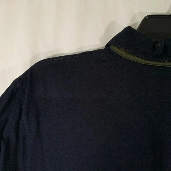 Ted Baker Polo Shirt Men's 4 Black Grey Short Sleeve 1/4 Button 100% Cotton - Picture 8 of 8